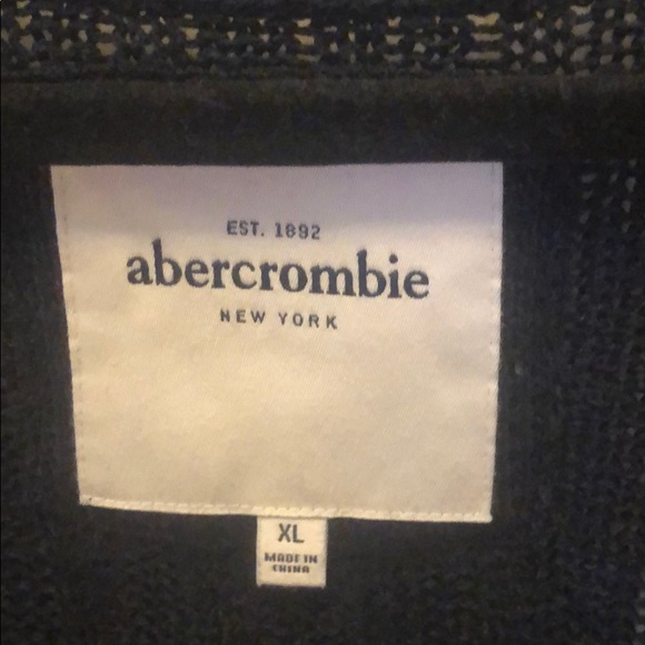 Abercrombie Navy V neck cardigan with white stripe - Picture 4 of 5